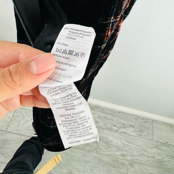 J CREW Tartan Plaid Velvet Midi Slit Slip Dress - Picture 9 of 9